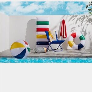 HBC Stripes Pool Loungers (Multistripe Inflatable Ring and Multistripe Lounger)